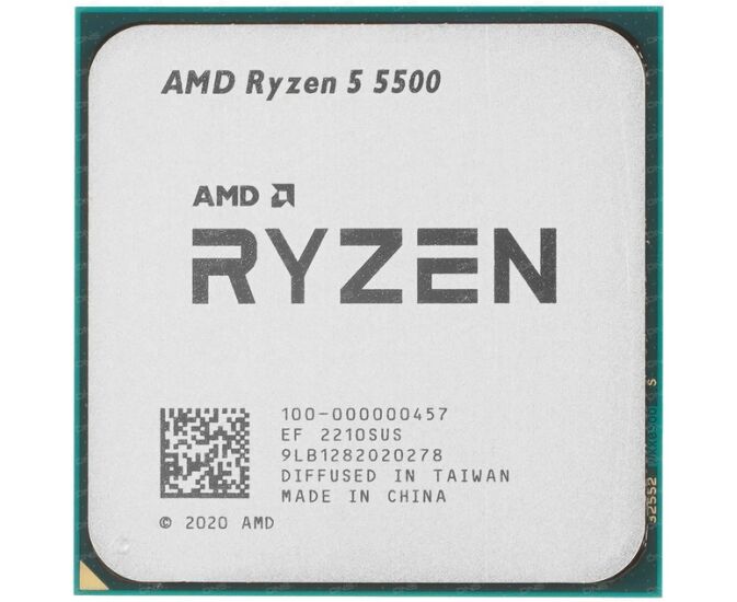 Процессор AMD Ryzen 5 5500 (100-000000457) OEM (Cezanne, 7nm, C6/T12, Base 3,60 G Hz, Turbo 4,20 G Hz, Without Graphics, L3 16 Mb, TDP 65 W, SAM4)