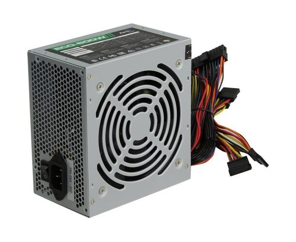 Блок питания Aerocool ECO-600 W ATX v2.3 Haswell, fan 12cm, 400mm cable, power cord, 20+4 P, 12 V 4+4 P, 1x PCI-E 6+2 P, 4x SATA, 3x PATA, 1x F