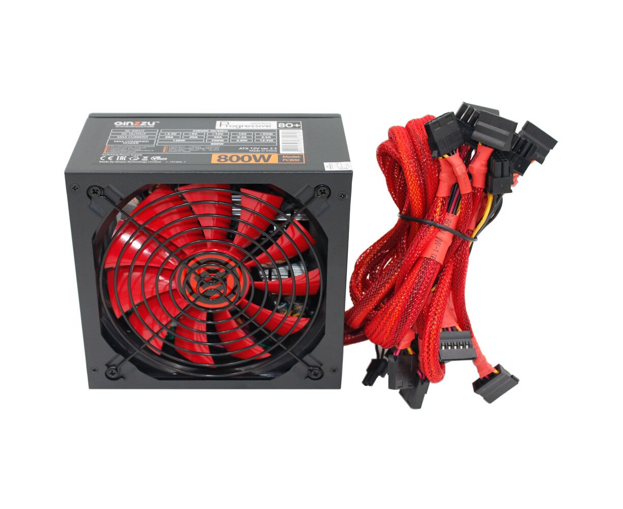 Блок питания Ginzzu PC800 14 CM Red