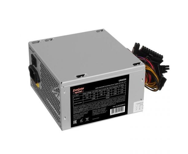 Блок питания Exe Gate ES282068 RUS 550 W UNS550, ATX, 12cm fan, 24p+4p, 6/8p PCI-E, 3x SATA, 2x IDE, FDD
