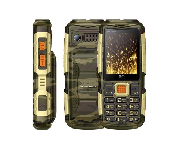 Мобильный телефон BQ 2430 Tank Power Camouflage+Gold