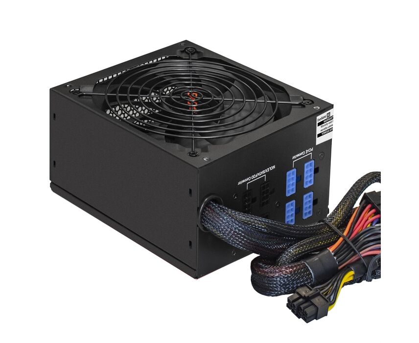 Блок питания Exe Gate 900 PPX EX222114 RUS 900 W ATX, APFC, КПД 82 (80 Plus), 14cm fan, 24pin, 2x(4+4)pin, PC Ie, 5x SATA, 4x IDE, black, RTL