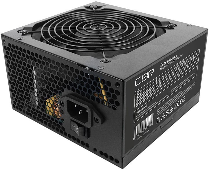Блок питания CBR PSU-ATX500-12 GM ATX 500 W 80+ Bronze, APFC, 0.6mm, 20+4pin, 1*8-pin(4+4 P), 2*6+2pin, 4*SATA, 4*IDE, 12cm fan, черный