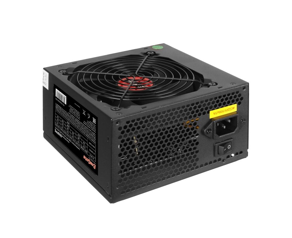 Блок питания Exegate 500 PPE EX260641 RUS-S 500 W, ATX, SC, black, APFC, 12cm, 24p+(4+4)p PCI-E, 3*IDE, 5*SATA