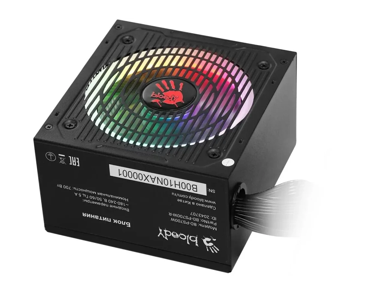 Блок питания BLOODY BD-PS700 W (BD-PS700 W-R), 700 Вт, 120мм, черный, retail