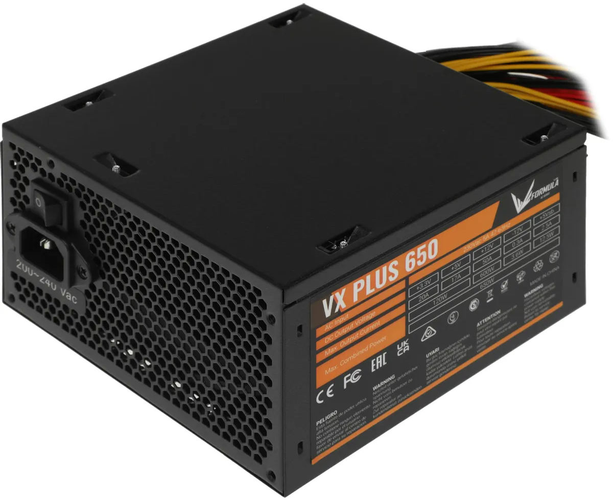 Блок питания Formula AC VX Plus (VX-650 Plus) ATX 650 W (20+4pin) 120mm fan 3x SATA RTL