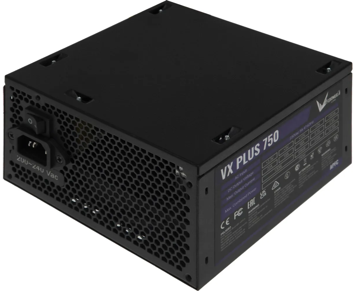 Блок питания Formula AC VX Plus (VX Plus 750 W) ATX 750 W (20+4pin) APFC 120mm fan 4x SATA RTL