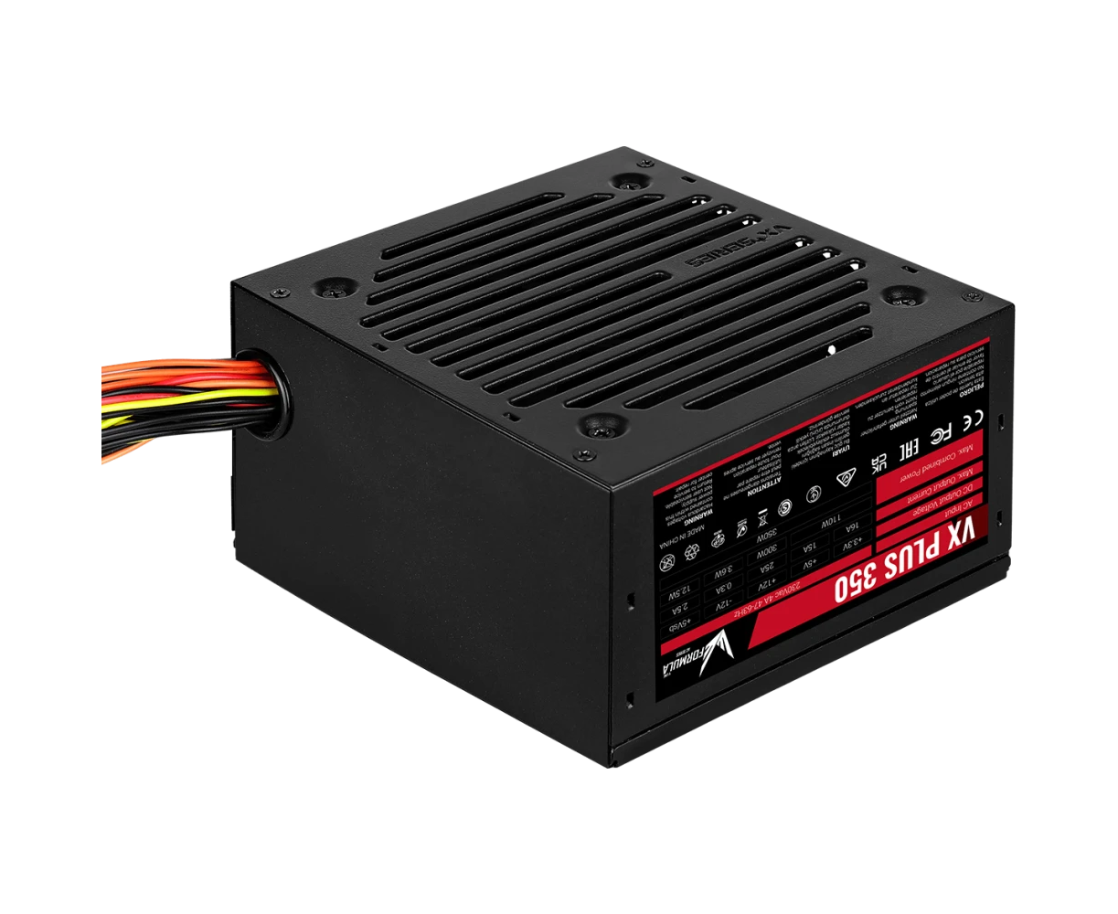 Блок питания FORMULA VX Plus 350 350 W (4711401661610) (ATX, 20+4 pin, 2x SATA, 2х Molex, 1х FDD, 12cm fan)