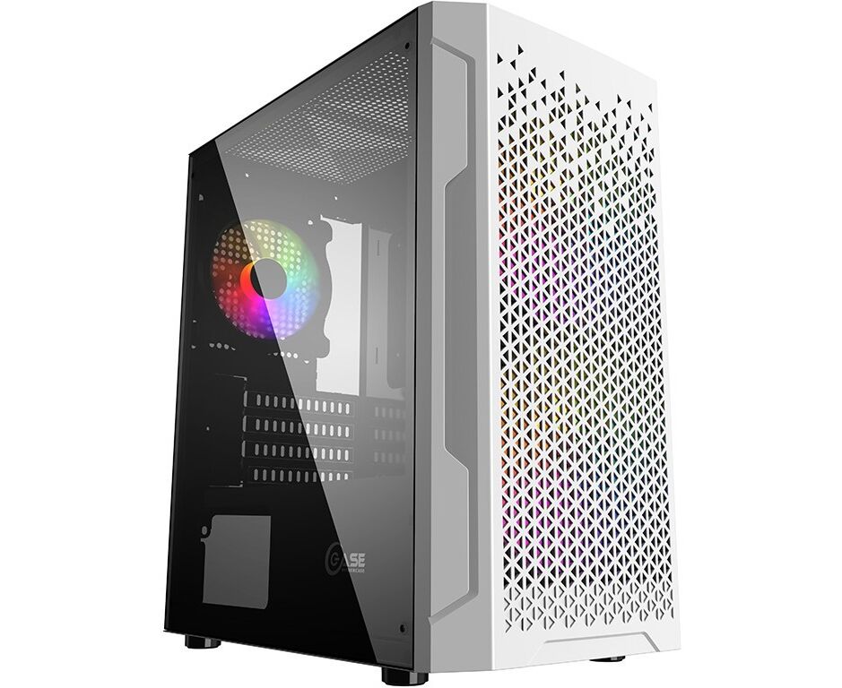 Корпус Powercase CMIMZW-L3 Mistral Micro Z3 W Mesh LED, Tempered Glass, 2x 140mm + 1х 120mm 5-color fan, белый, m ATX (CMIMZW-L3)
