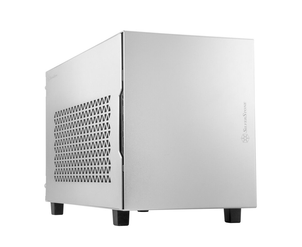 Корпус Silverstone SST-SG15 S Mini-ITX корпус-куб с алюминиевой передней панелью silver (811239)