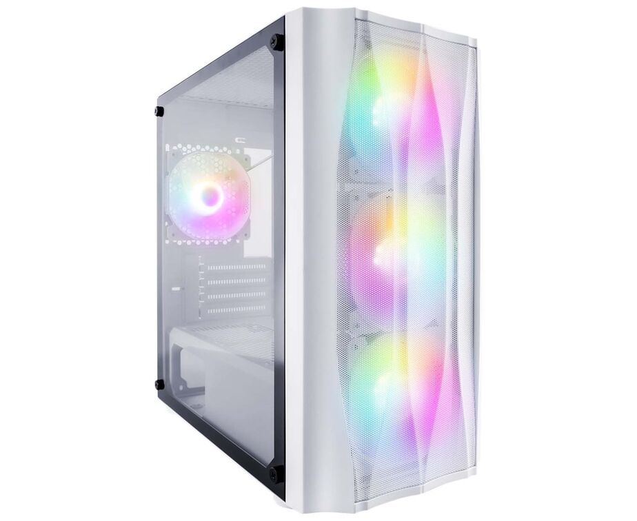 Корпус 1 STPLAYER Firebase X3-M X3-M-WH-4 F1-W White m ATX TG 4x120mm LED fans inc