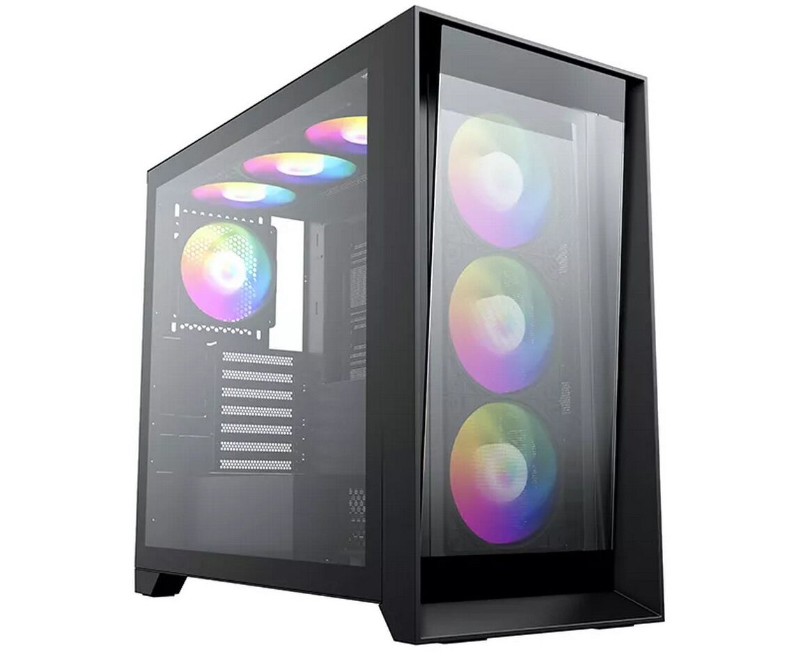 Корпус ACD Lagrange AH-TC1 GC-000 ATX, Black, Fans 120mm ARGB 3 Top + 1 Rear + Hub. Drive bay int 3x3,5 + 3x2,5. 2x USB3.0+1x USB-C, Audio I/O, Up