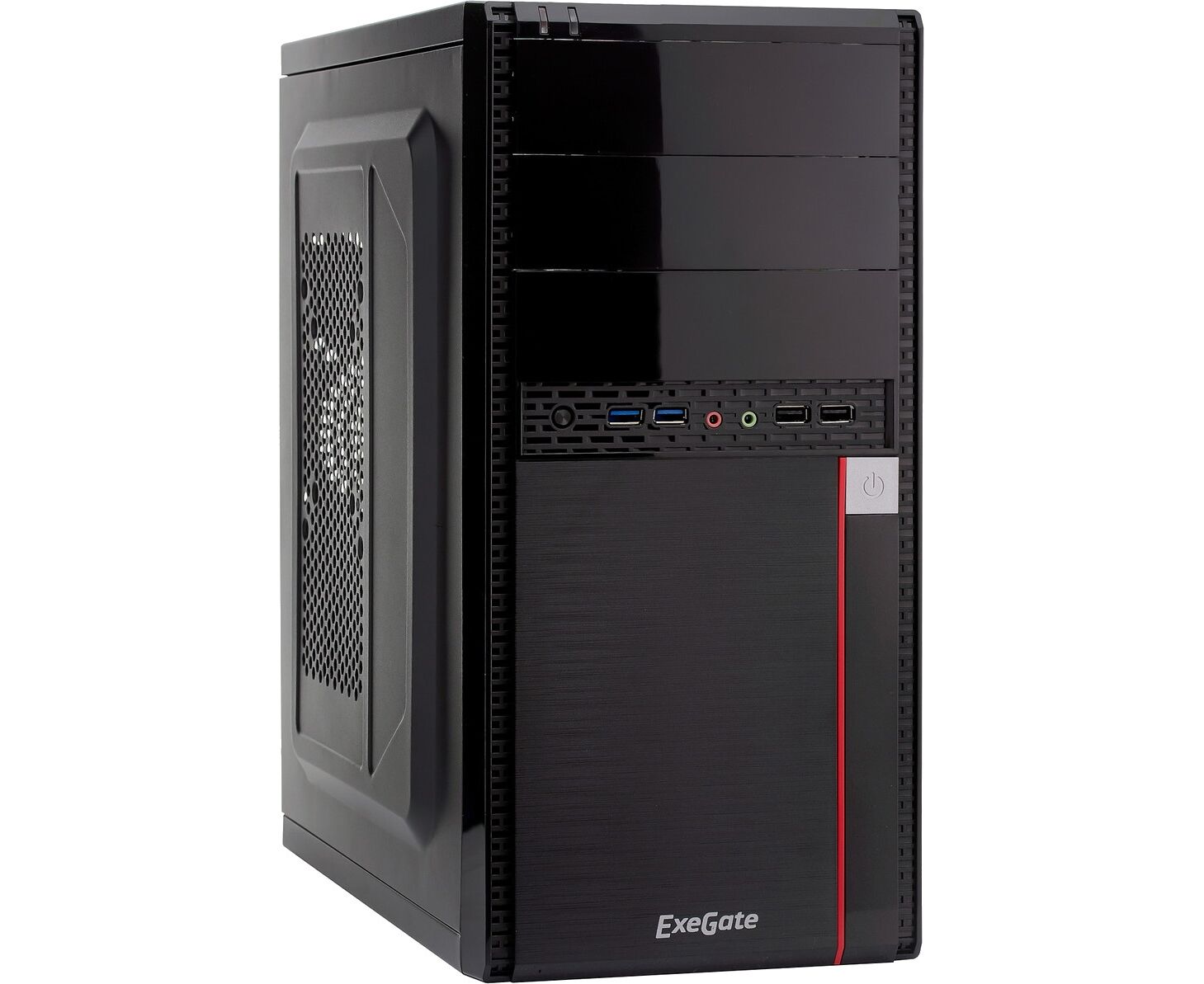 Корпус Exegate EX277437 RUS Minitower MA-371 X Black, m ATX UN500, 120mm 2*USB+2*USB3.0, Audio