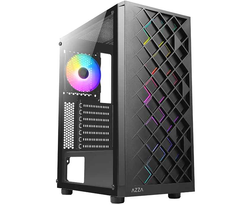 Корпус Azza Spectra черный (CSAZ-280 B Spectra) без БП ATX 7x120mm 2x140mm 2x USB2.0 1x USB3.0 audio bott PSU