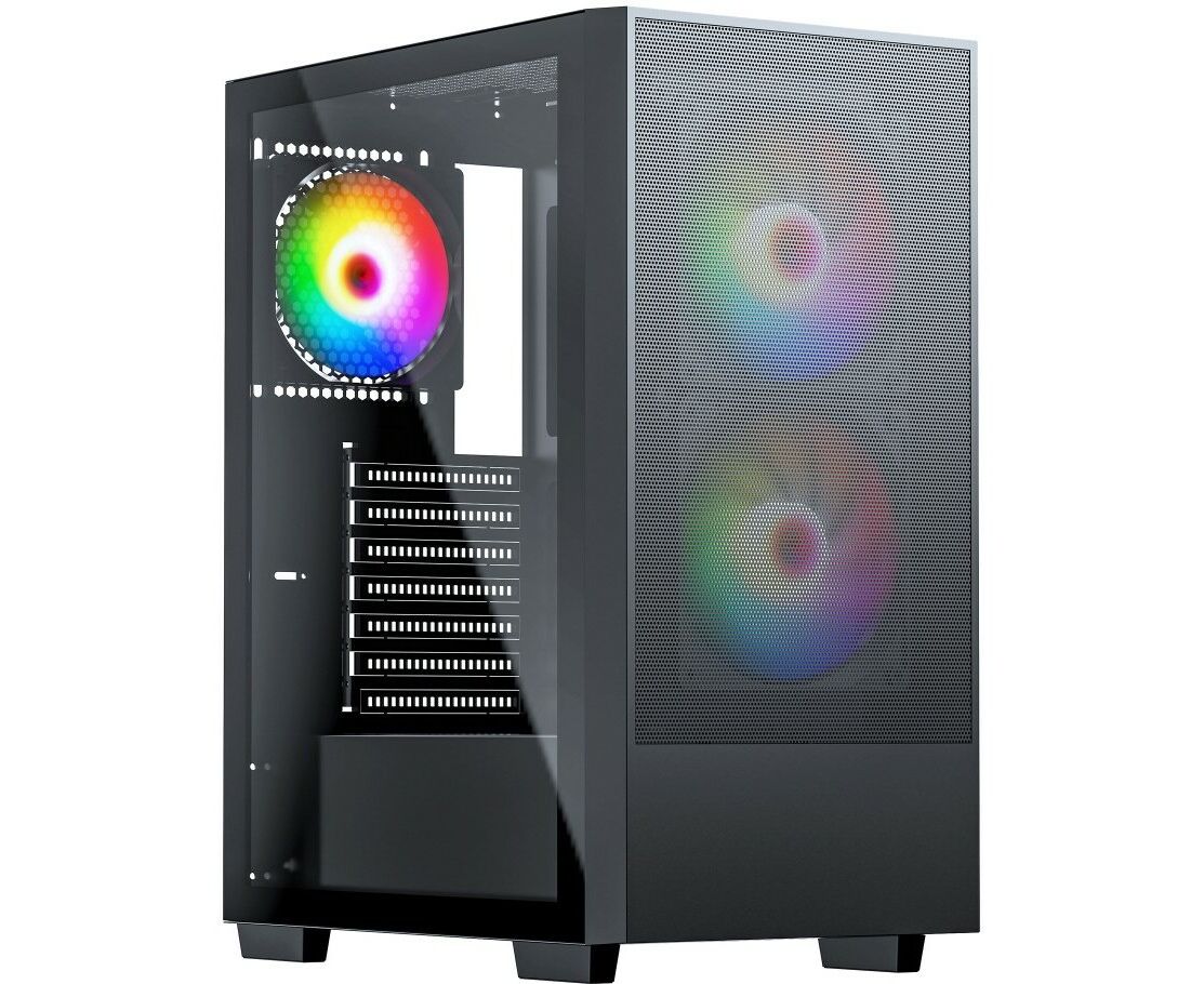 Корпус ACD Citadel 106 (AH-TC6 GA-0000) ATX, Black, USB3.0*1, USB*2+HD audio,1*12cm ARGB rear+2*14cm ARGB front ,TG