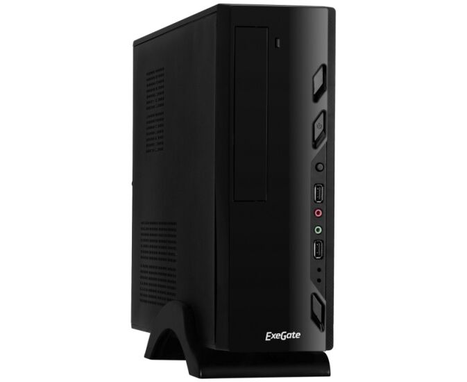 Корпус Exegate EX268693 RUS Mini ITX Exegate MI-208 Black, mini ITX/m ATX, (M300, 80mm), 2*USB, Audio