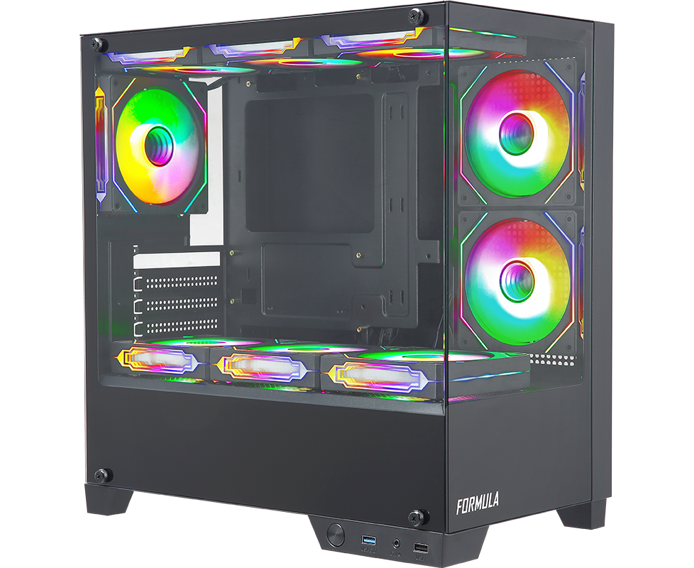 Корпус Formula Crystal Z1 M черный без БП m ATX 1x120mm 2x USB2.0 1x USB3.0 audio bott PSU