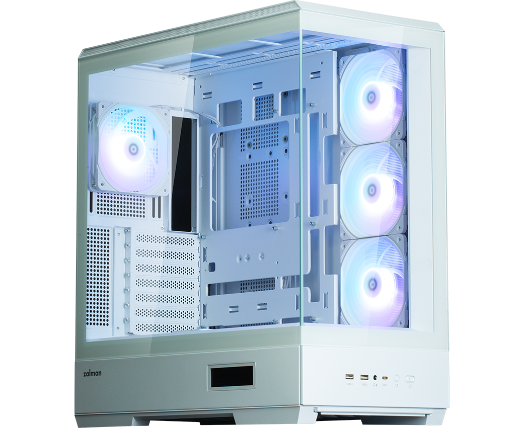 Корпус ZALMAN P50 DS White, без БП, боковое окно (закаленное стекло), белый, ATX
