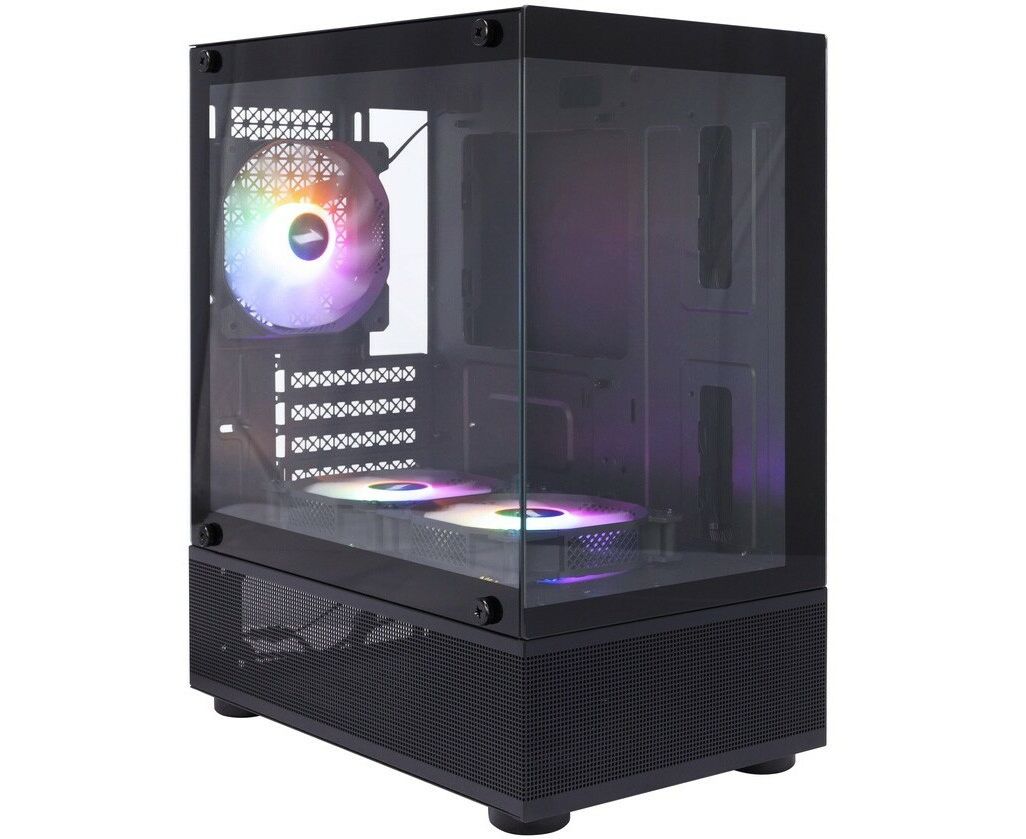 Корпус 1 STPLAYER Miku Mi2-A Black (Mi2-A-BK-2 F1 R-1 F1)/ m ATX / 3x120mm LED fans