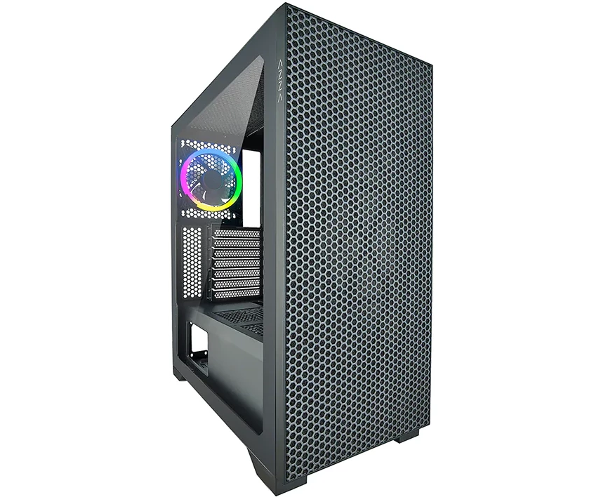 Корпус Azza Hive черный (CSAZ-450 Hive) без БП ATX 8x120mm 5x140mm 2x USB2.0 1x USB3.0 audio bott PSU