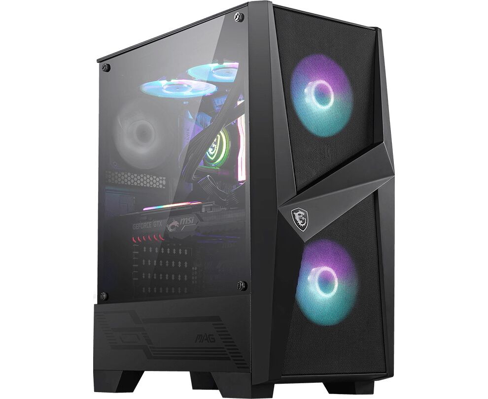 Корпус MSI MAG Forge 100 R / mid-tower, ATX, tempered glass side panel / 2x A-RGB 120mm & 1x 120mm fans inc