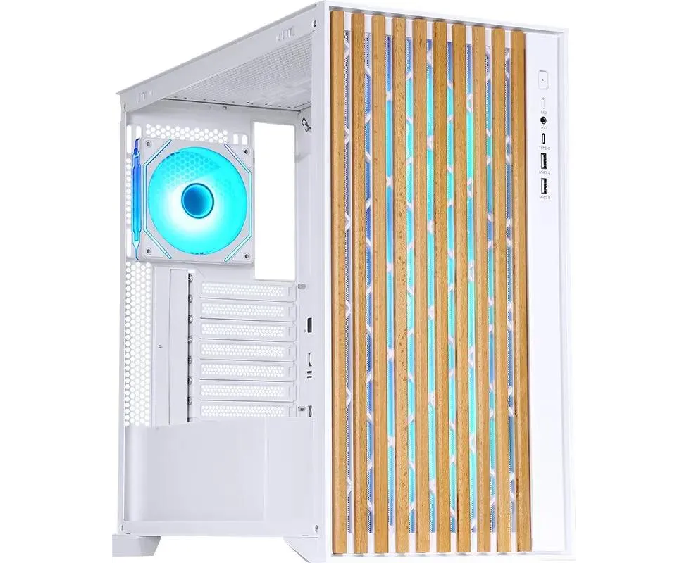 Корпус Formula Timber Line T0 белый без БП m ATX 6x120mm 6x140mm 2x USB3.0 audio