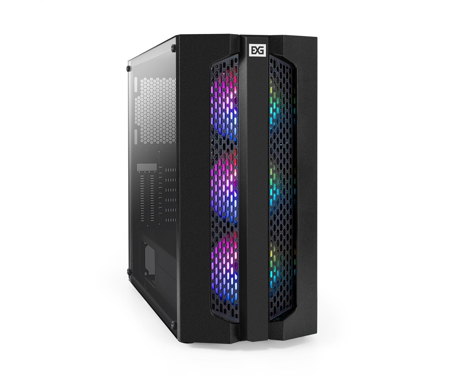 Корпус Exe Gate EVO-9205 EX294966 RUS Miditower (ATX, без БП, с окном, 1*USB+1*USB3.0, аудио, 3 вент. 12см с RGB подсветкой)