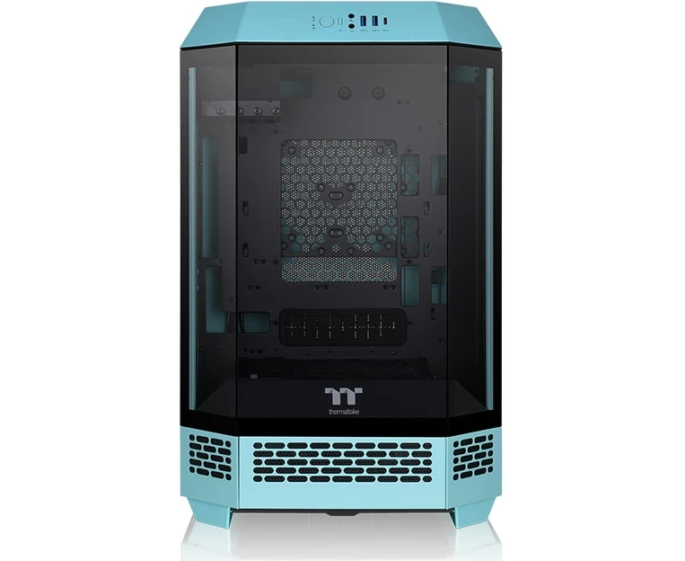 Корпус Thermaltake The Tower 300 Turquoise (CA-1 Y4-00 SBWN-00) голубой без БП mini ITX 7x120mm 5x140mm 2x USB3.0 audio bott PSU