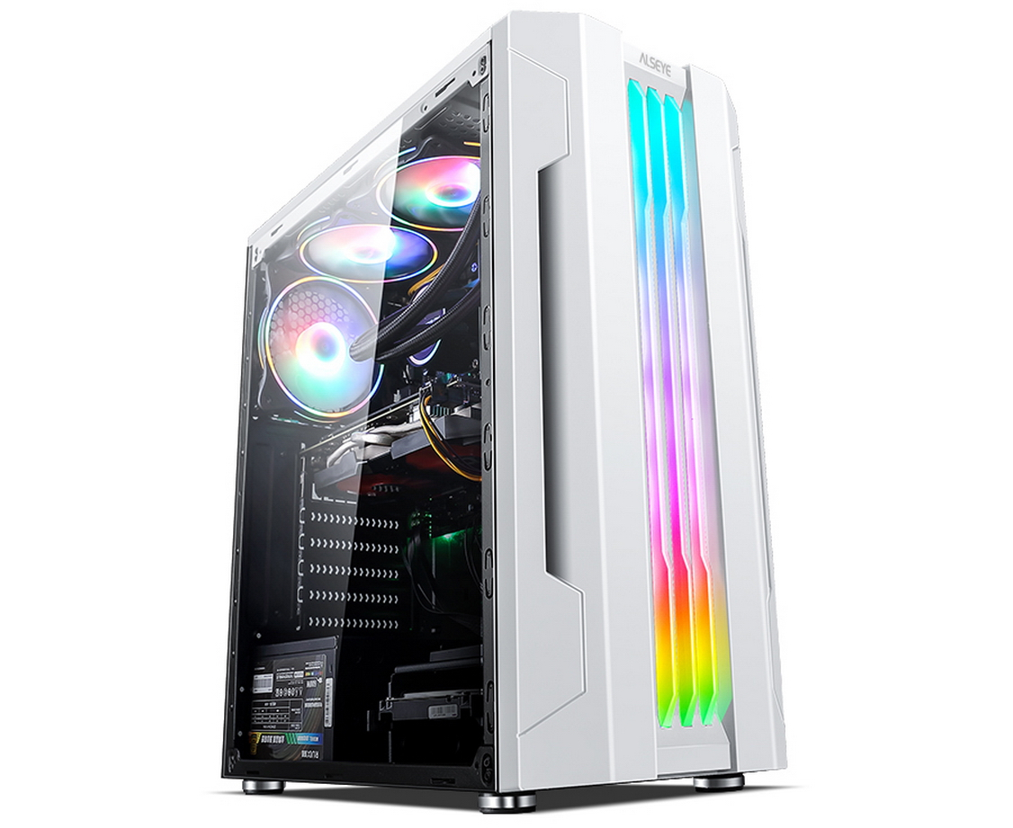 Корпус ALSEYE Auro 3.0-W Mini-ITX/Micro ATX/ATX, USB2.0*2+HD Audio+USB3.0*1, "H.D.D.(3.5")*2pcs+S.S.D(2.5")*2pcs, 354*185*413mm"