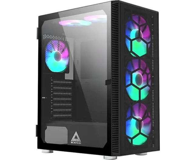 Корпус Montech X3 Glass черный без БП ATX 6x120mm 2x USB3.0 1x USB3.1 audio bott PSU