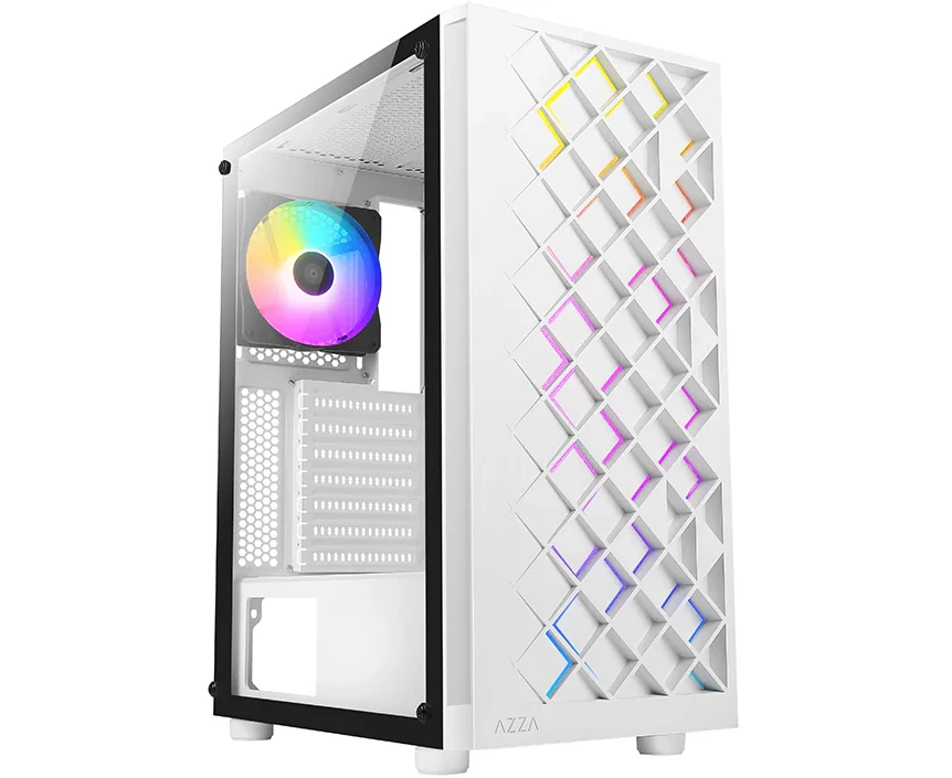 Корпус Azza Spectra белый (CSAZ-280 W Spectra) без БП ATX 7x120mm 2x140mm 2x USB2.0 1x USB3.0 audio bott PSU