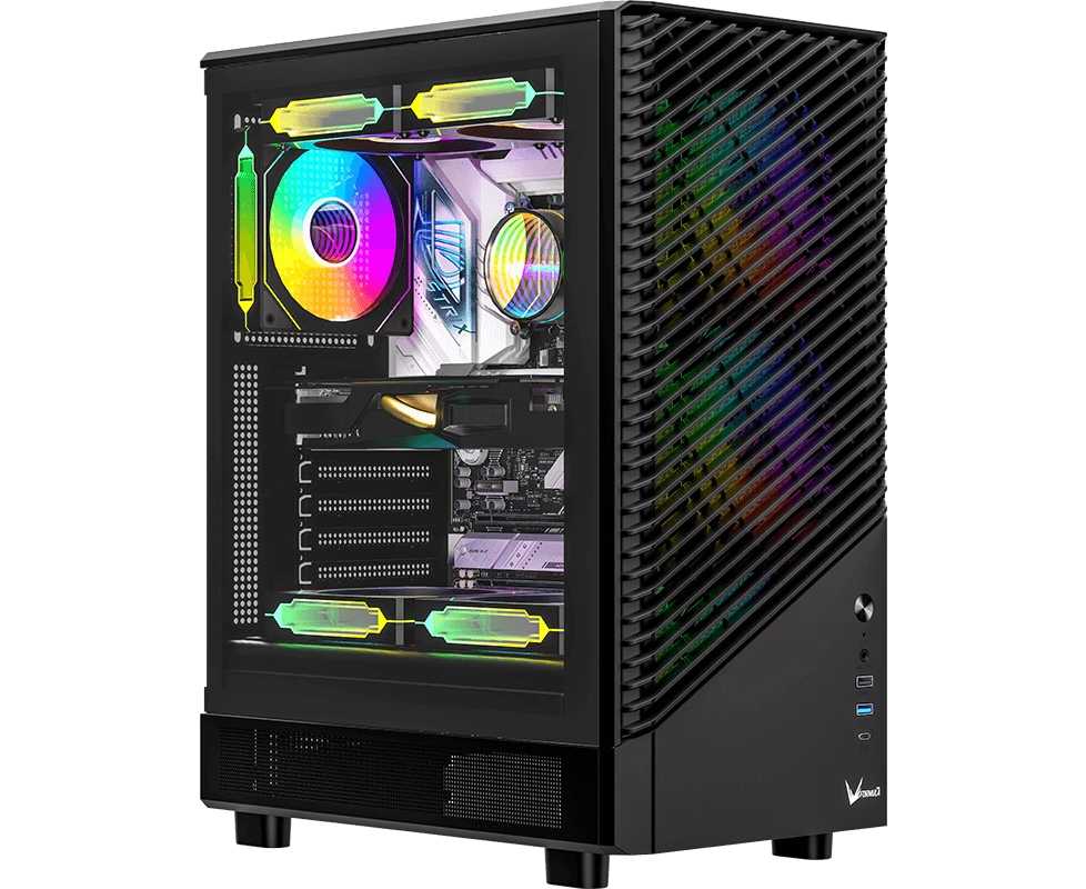 Корпус Formula Mana Geometry черный без БП ATX 3x120mm 1x USB3.0 1x USB3.1 audio bott PSU