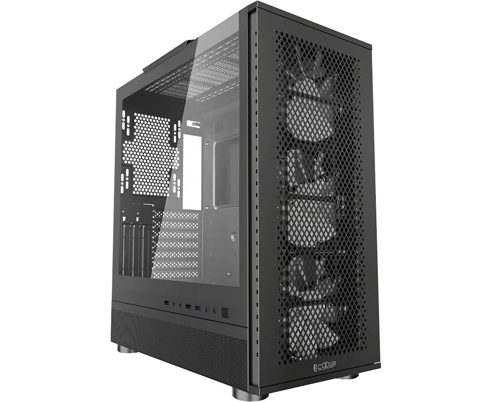 Корпус Pc Cooler ME200 Mesh BK, без БП, Full Tower, Black, TG, SPCC, 3x120mm ARGB E-ATX, ATX, m ITX 180/380/220mm 4x2.5", 2x3.5", 7+3x PCI 1