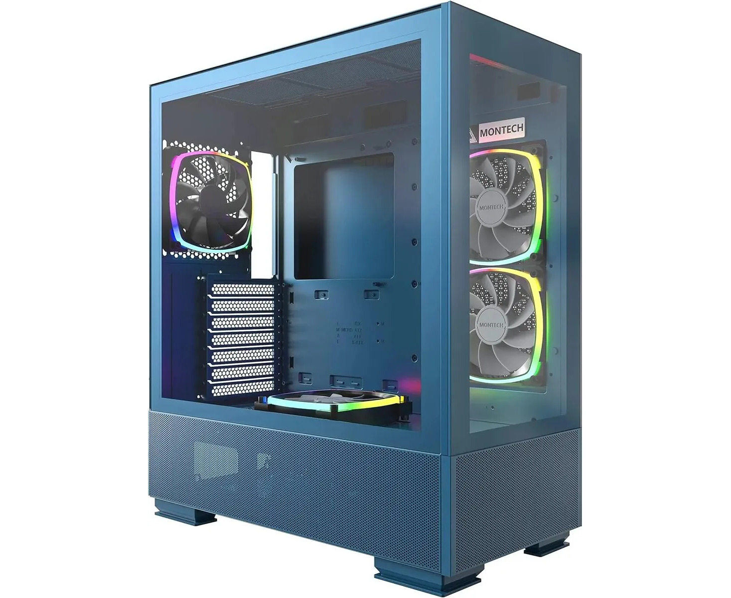 Корпус MONTECH Sky Two Morocco, ATX, Full-Tower, без БП, голубой