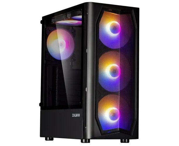 Корпус ZALMAN N4 Rev.1, ATX, Black, 2x USB2.0, 1x USB3.0, Front 3x140mm RGB, Rear 1x120mm RGB, TOP 2x120mm RGB