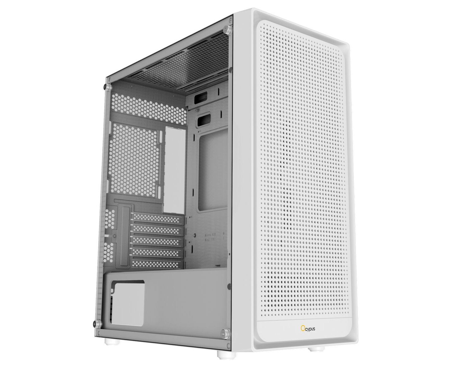 Корпус Ocypus Gamma C50 WH (Gamma-C50-WHG000 XX-GL) m ATX / win / white / no PSU / Tempered Glass