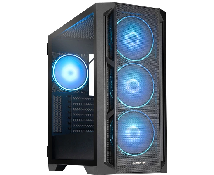 Корпус CHIEFTEC Apex Lumo GA-01 B-L-OP без БП, боковая панель из зак. стекла, 3x ARGB 140мм спереди, 1x ARGB 140мм сзади