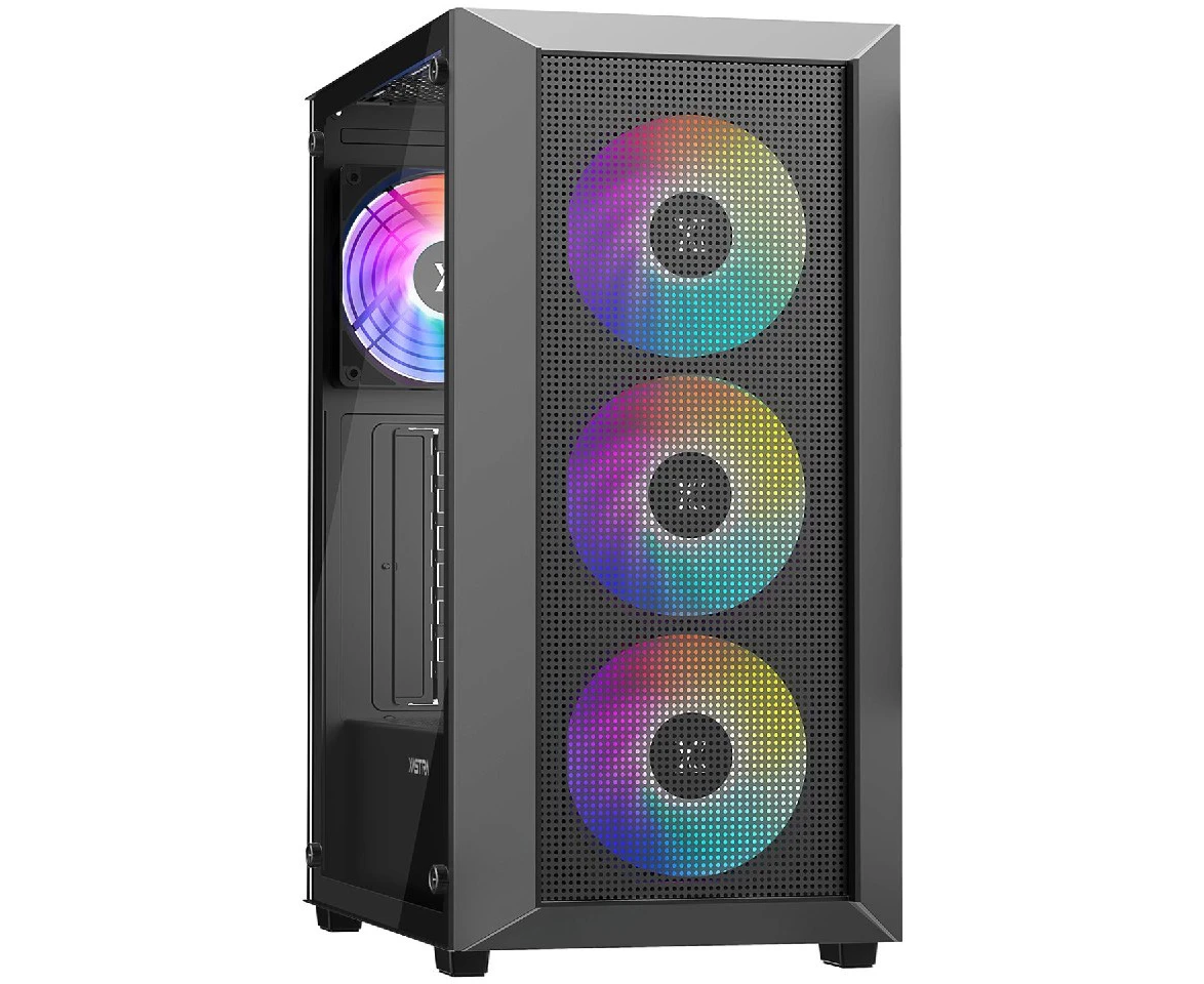 Корпус XASTRA A406 4 ARGB Black (A406-4 FC12 A) ATX/Mesh tempered glass 4x120mm ARGB PWM fans