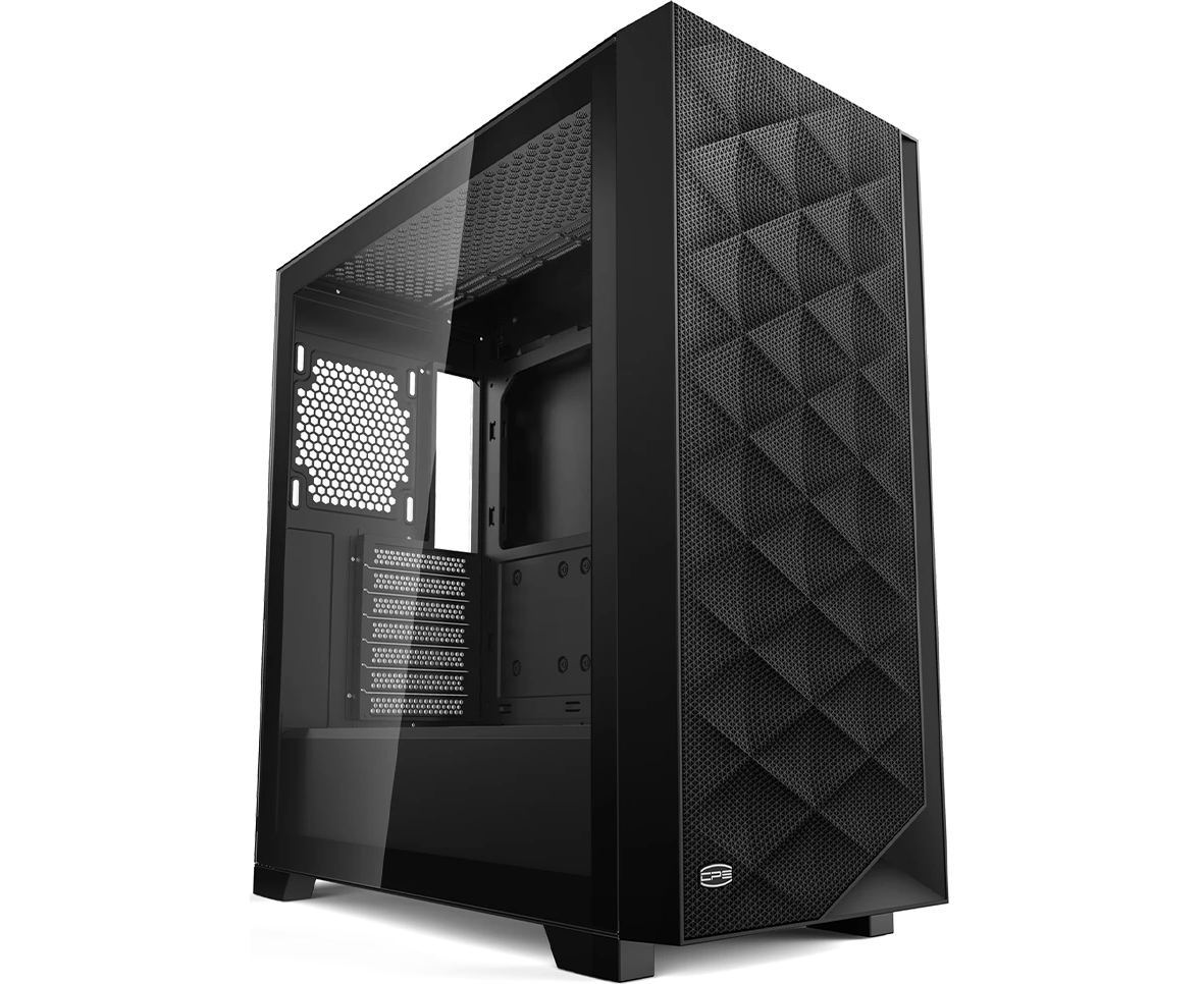 Корпус Pc Cooler C3 D510 BK, без БП, Mesh Mid Tower, Black, TG, 0.7 SPCC, no fans E-ATX, ATX, m ITX 170/390/205mm