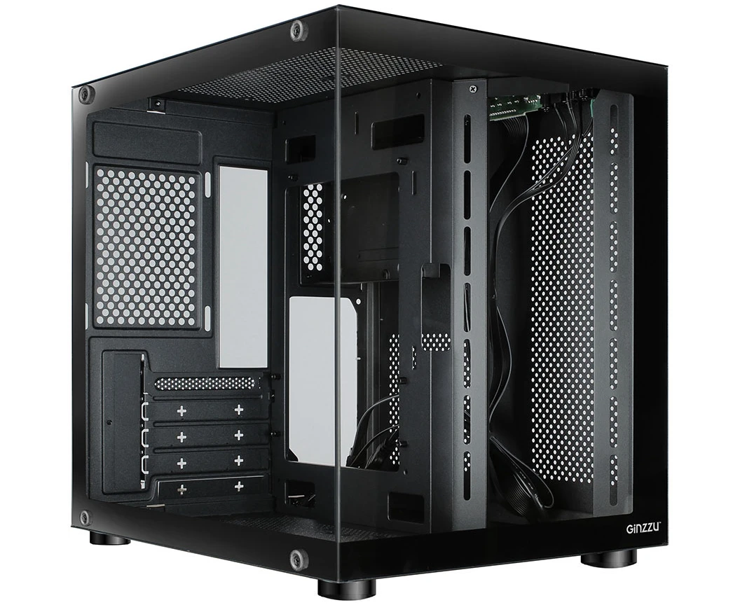 Корпус Ginzzu V100 закаленное стекло 1*USB 3.0,1*USB 2.0, AU m ATX
