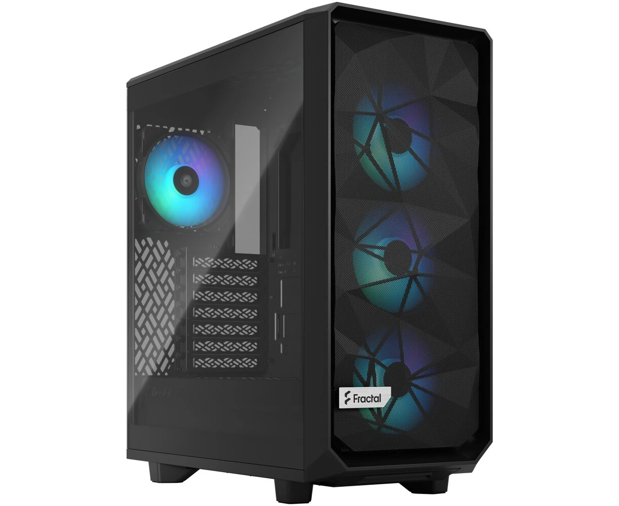 Корпус Fractal Design Meshify 2 Compact Lite TG Clear (FD-C-MEL2 C-05) без БП RGB Light Tint, Midi-Tower, 4x120mm 2x USB-A 3.2 ATX