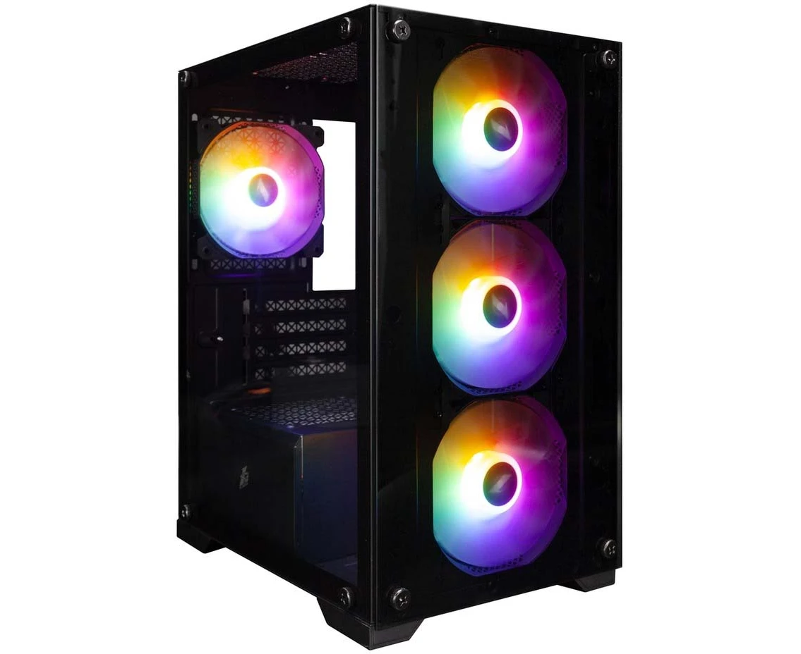 Корпус 1 STPLAYER Firebase X2-M Black (X2-M-BK-4 F1) / m ATX / 4x120mm FRGB fans