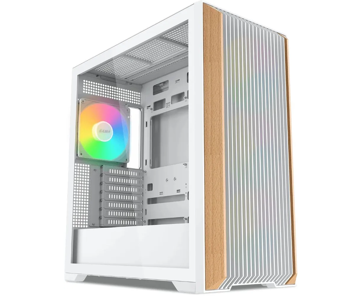 Корпус SAMA Z60 White (Z60-WHAWA4 X1-GL) без БП, Midi-Tower, TG, 4x140mm ARGB, 2x USB 3.0 + 1x USB 3.1 Type-C, E-ATX, ATX, m ITX