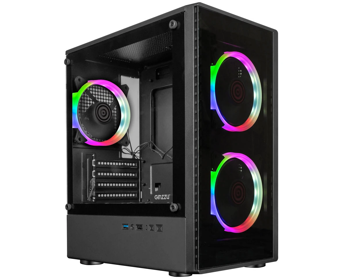 Корпус Ginzzu CL406 m ATX Fan 3*12 FRGB (12 RR4)