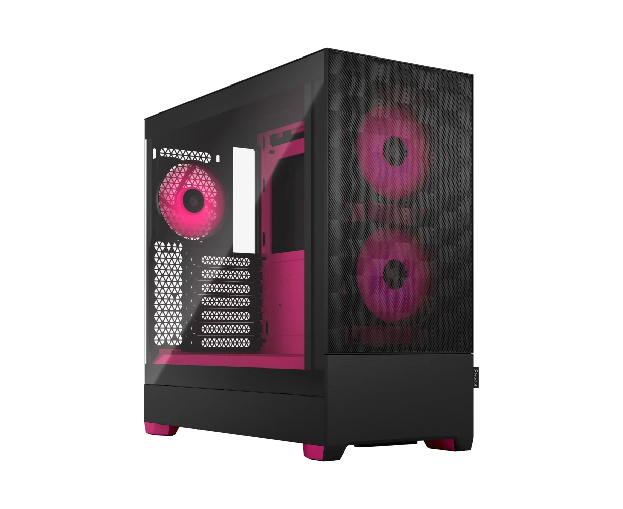 Корпус Fractal Design Pop Air RGB Magenta Core TG Clear Tint (FD-C-POR1 A-03) без БП Midi-Tower, 3x120mm 2x USB-A 3.2 ATX, m ITX Black