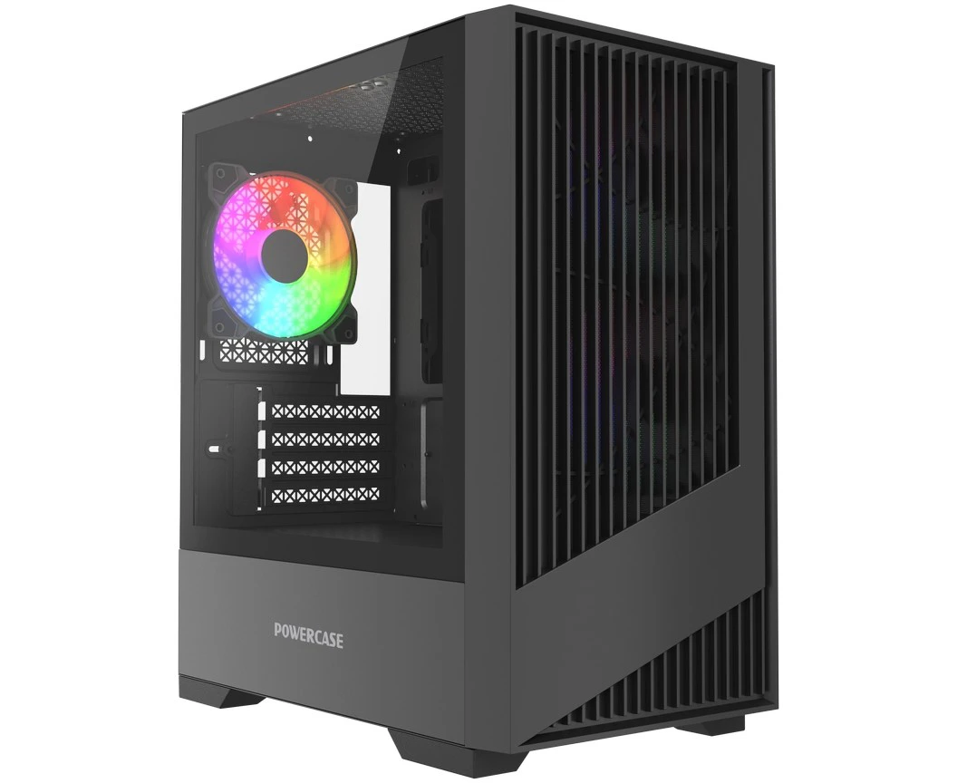 Корпус Powercase Mistral Micro A12 B (CMMA12 B-L3), Tempered Glass, 3x120mm FRGB fan, чёрный, m ATX