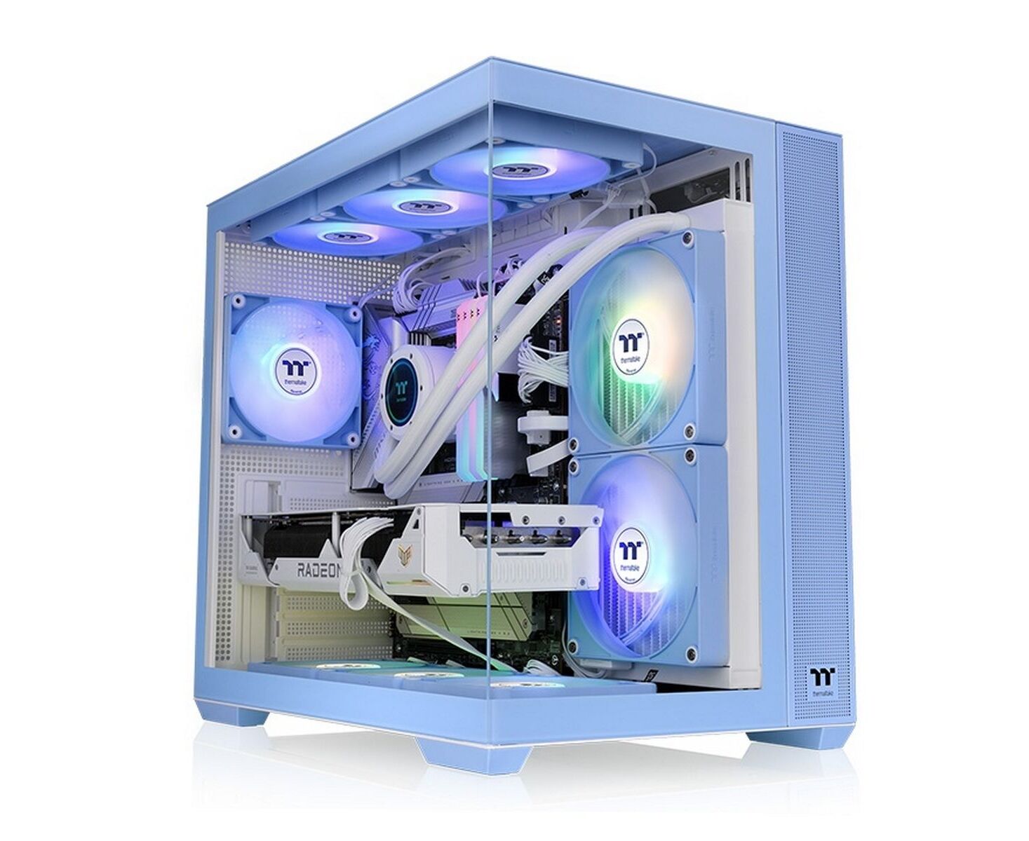Корпус Thermaltake View 380 TG ARGB Hydrangea (CA-1 Z2-00 MFWN-00) синий без БП ATX 9x120mm 5x140mm 1x200mm 2x USB3.0 audio bott PSU