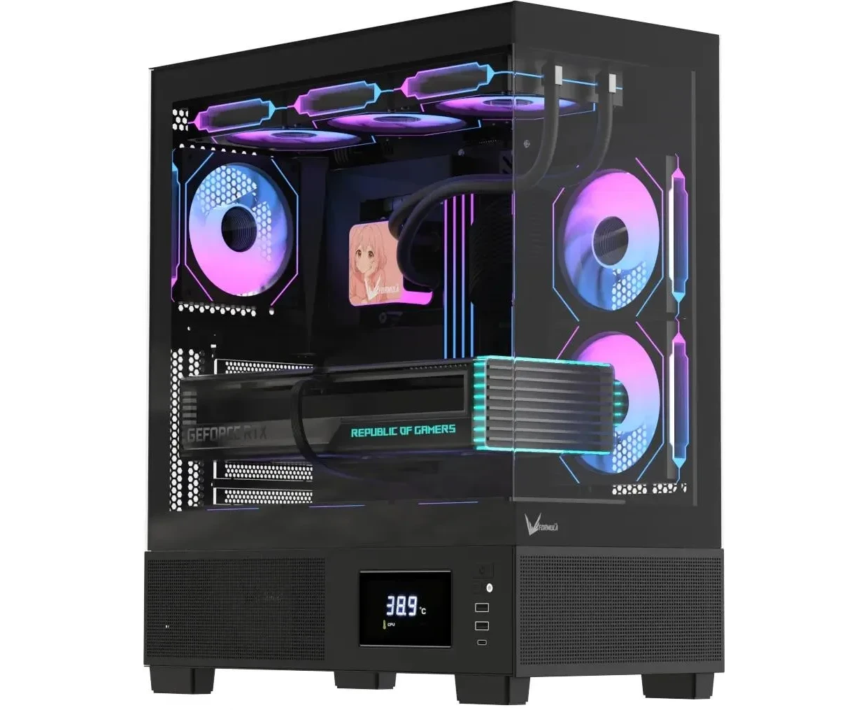 Корпус Formula Crystal E1 Floe, ATX, без БП, черный