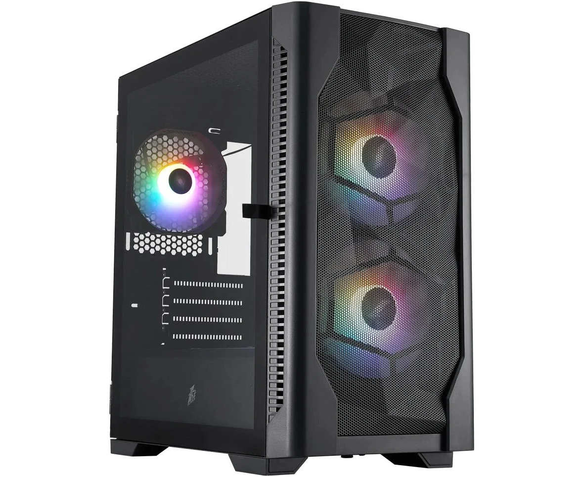 Корпус 1 STPLAYER DK D4-M FRGB Black (D4-M-BK-2 F1 P-1 F1) / m ATX / 2x140mm 1x120mm FRGB fans