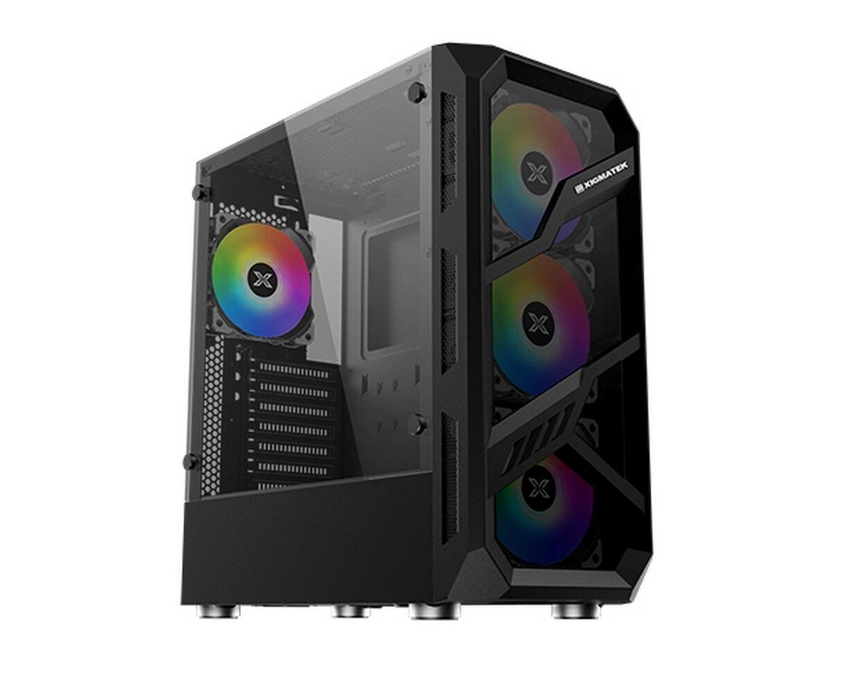 Корпус Xigmatek Lamiya EN40016 ATX, USB3.0x1+USB2.0x2, Front Left TG, 4 PCS X24 A Fan
